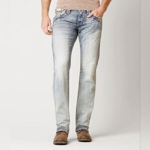 Men's Rock Revival Pavey Slim Straight Jeans Size 30 (Peuey J203L) 🤘